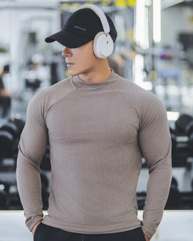 Men's Dralon Thermal Slim Fit Half-high Collar Long Sleeves Top