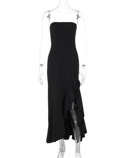 Sexy Split Maxi Dress Tube Top Temperament Women's Dress