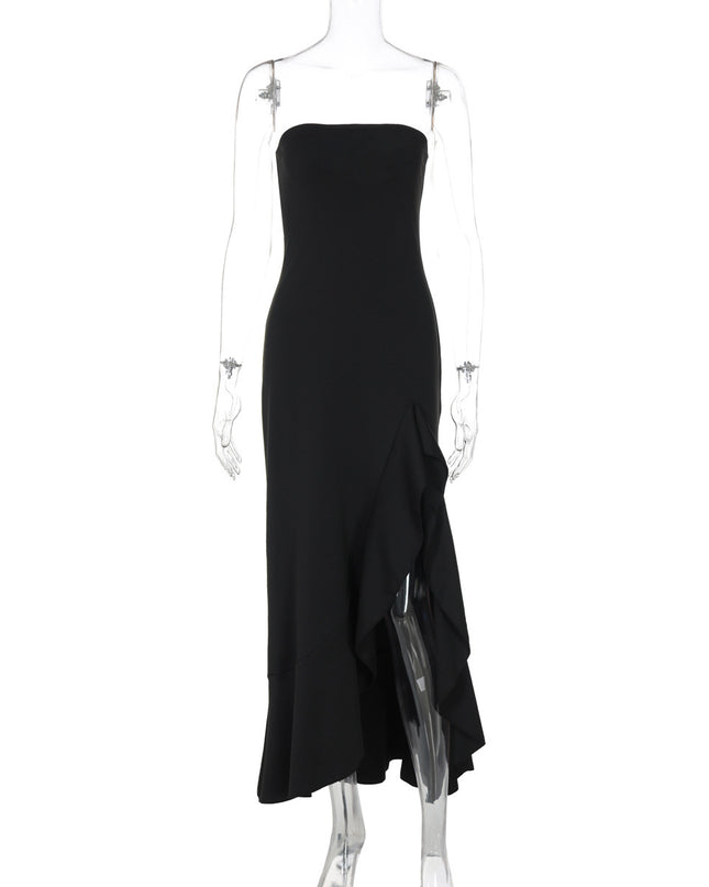 Sexy Split Maxi Dress Tube Top Temperament Women's Dress