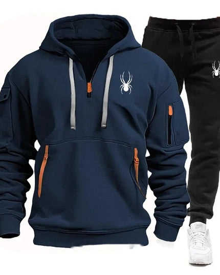 Casual Men's Pocket Polyester Sports Suit
