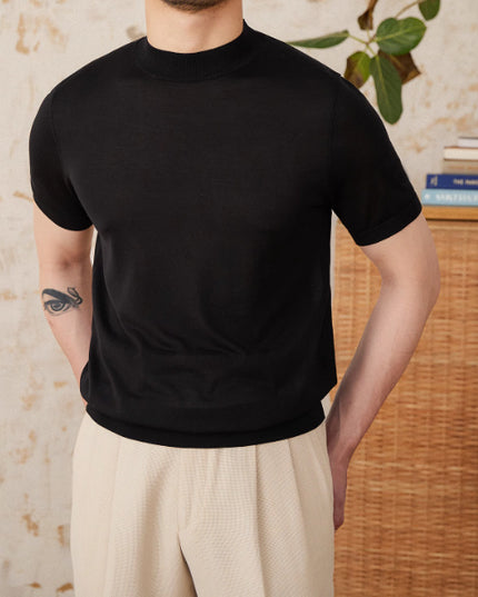Slim Fit Small Round Neck Short Sleeve