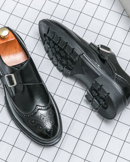 Casual British Pointed Toe Business Formal Wear Working Height-increasing Shoes