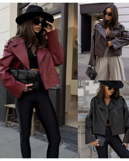 Women's Fashion Design Retro Leather Jacket