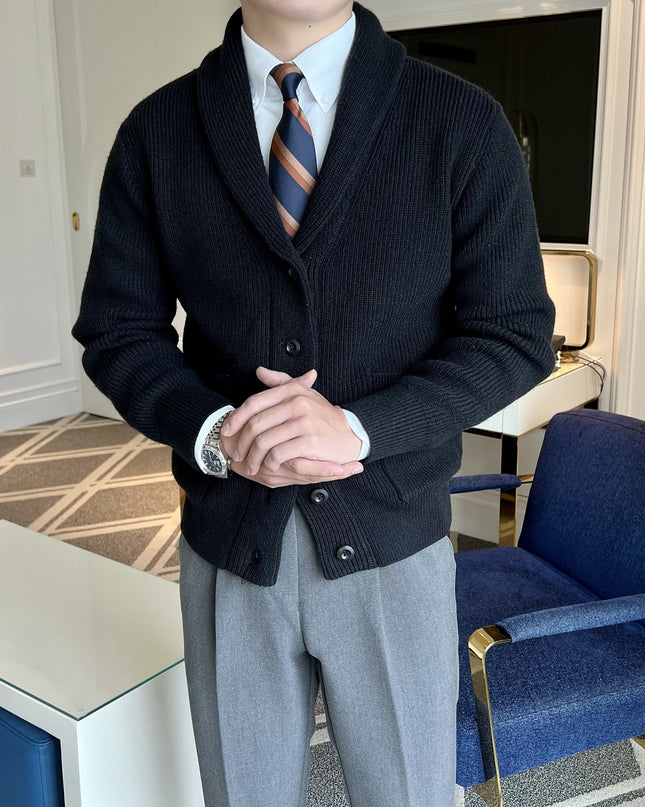 Autumn And Winter V-neck Cardigan Men