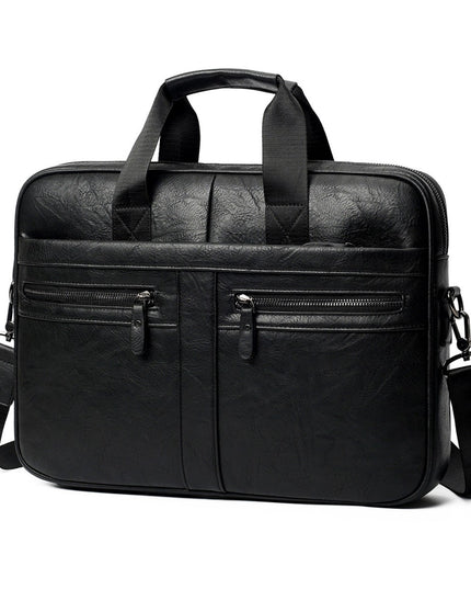 Men’s Retro Crazy Horse Briefcase | PU Leather, European & American Style