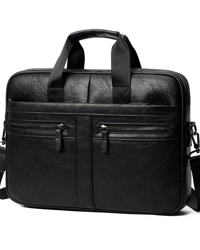 Men’s Retro Crazy Horse Briefcase | PU Leather, European & American Style