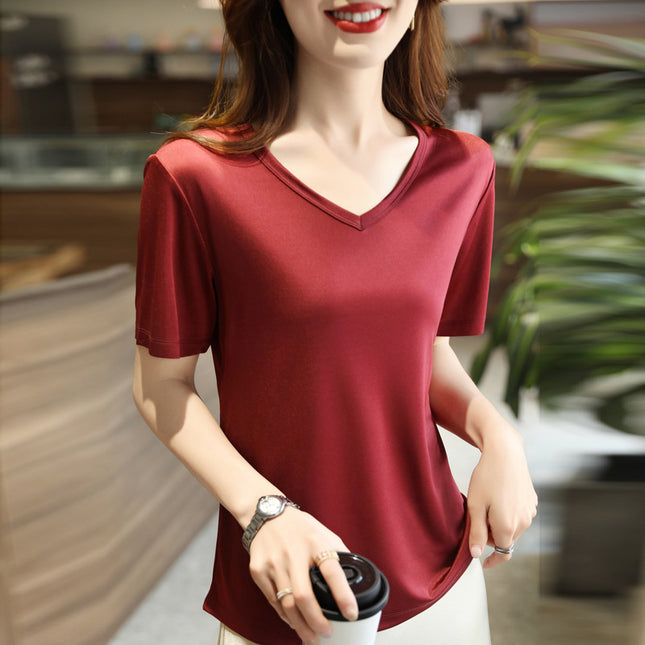 Vest Beautiful French Base Shirt Loose Satin Top