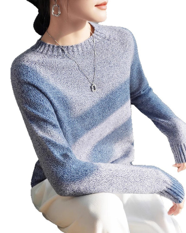 Seven-pin Thickened Skin-friendly Velvet Flower Yarn Sweater Classic Round Neck