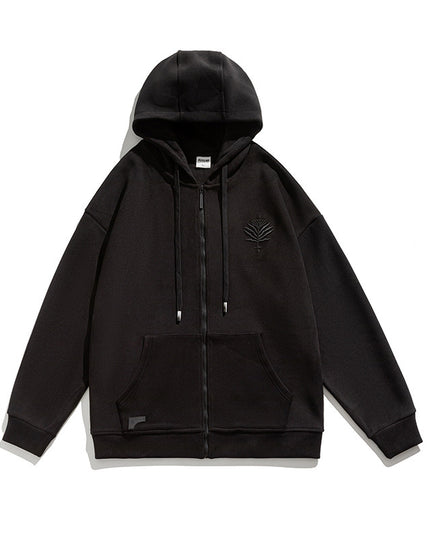 Embroidered Loose Sports Zipper Jacket