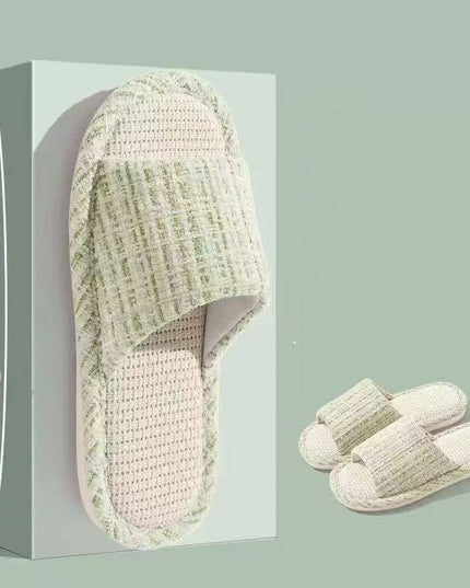 Indoor Summer Sweat Absorbing Cotton And Linen Slippers