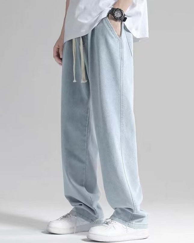Straight Jeans Men's Loose Drooping Wide Leg Draping Mop