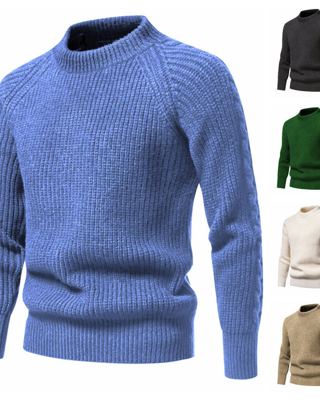 Men's Solid Color Round Neck Sweater