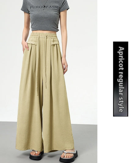 Texture Ice Silk Wide-leg Pants