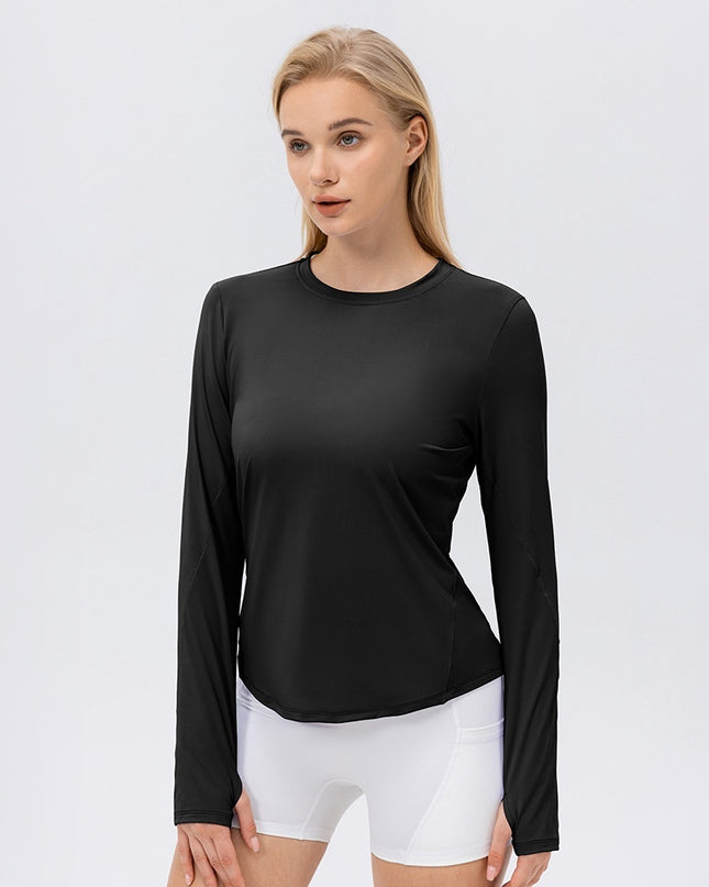 Women's Ice Silk Sun Protection Sports Long Sleeve Running Fitness