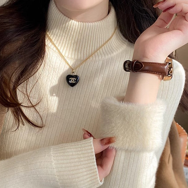 Velvet Padded Sweater Women's Autumn And Winter Knitted
