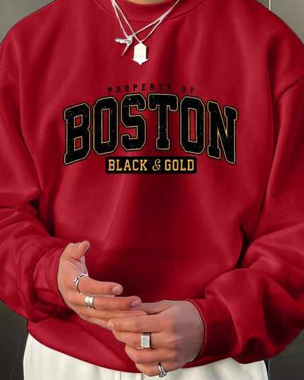 Fashion Men's Casual Long Sleeve Crew Neck Pullover Sweatshirt
