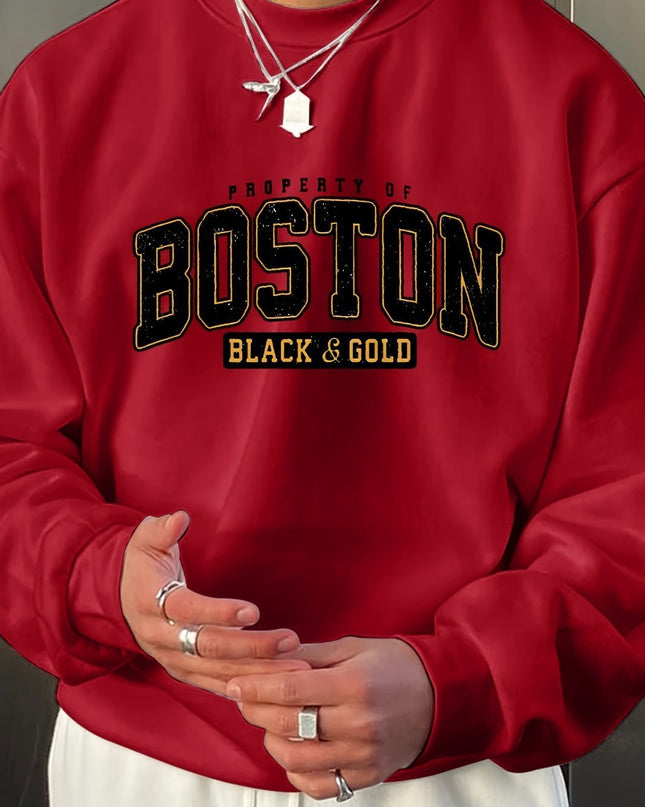 Fashion Men's Casual Long Sleeve Crew Neck Pullover Sweatshirt