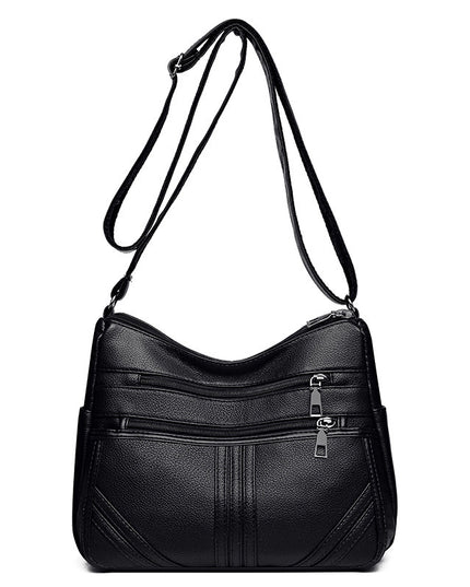 New Soft Leather Textured Crossbody Bag For Middle-aged People Women