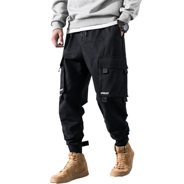 Multi-pocket handsome outdoor loose men's overalls