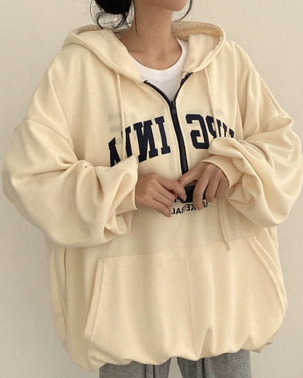 Casual Letters Hooded Pullover Women