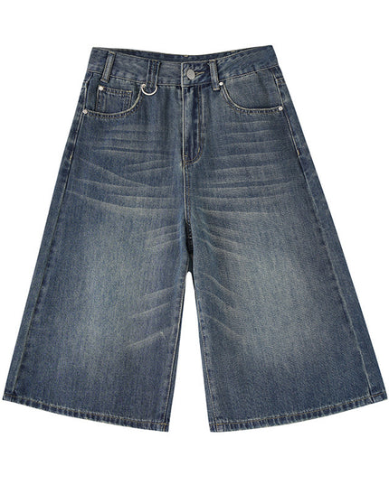 Women's American-style Retro High Street Denim Cropped Pants Summer