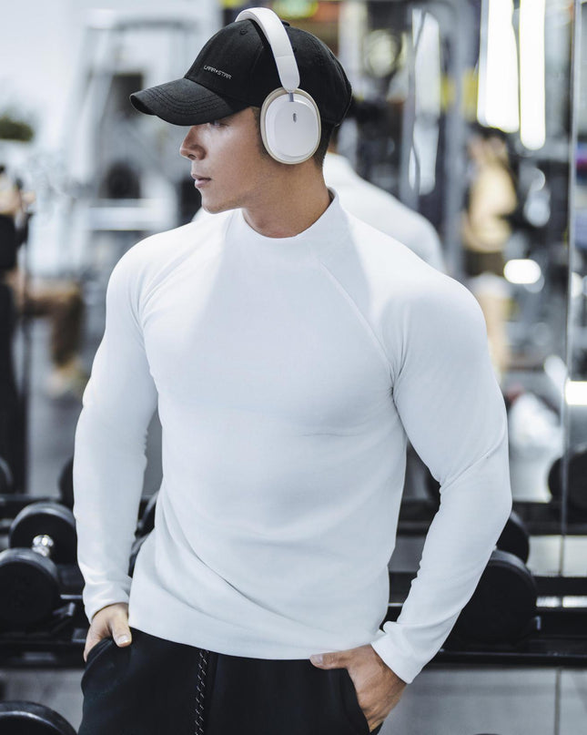 Men's Dralon Thermal Slim Fit Half-high Collar Long Sleeves Top