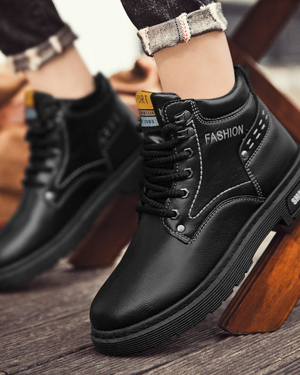 All-matching Men's Martin Boots Retro British Style Leather
