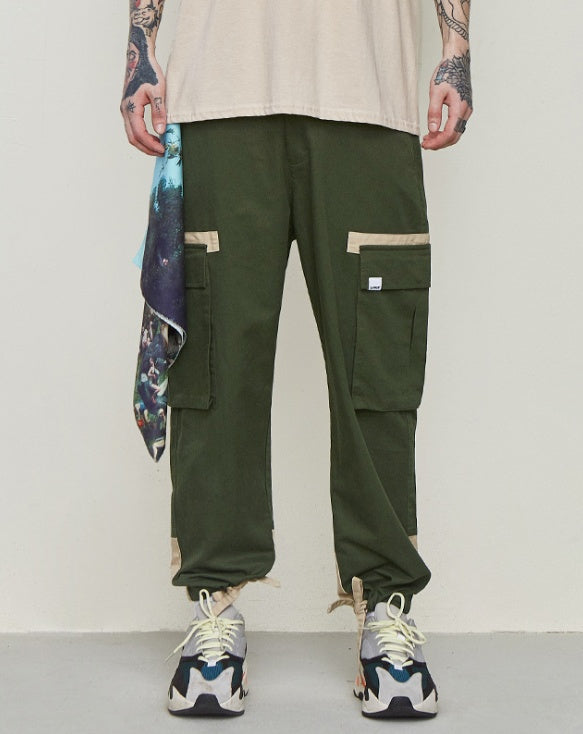Drawstring beamed overalls