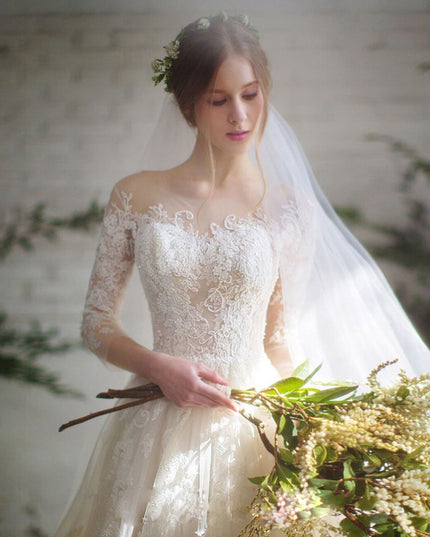 Wedding Dress Bride Lace Sleeves Dress
