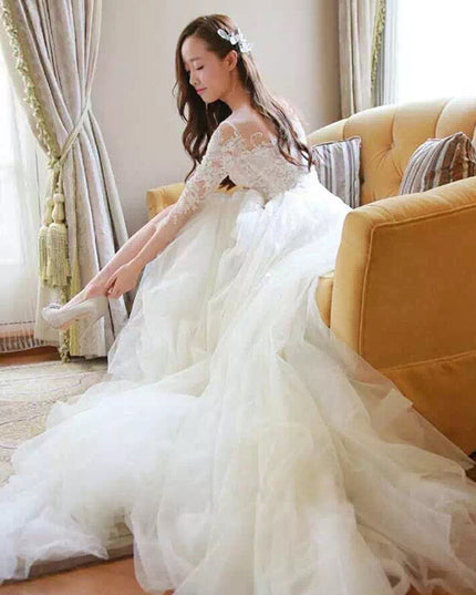 Wedding Dress Bride Lace Sleeves Dress