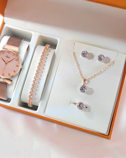 Leisure Gift Quartz Watch Five-piece Set Accessories Set