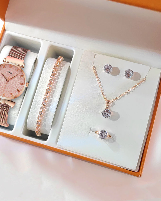Leisure Gift Quartz Watch Five-piece Set Accessories Set