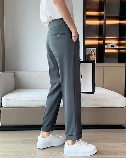 Draping Cropped Small Suit Pants Men