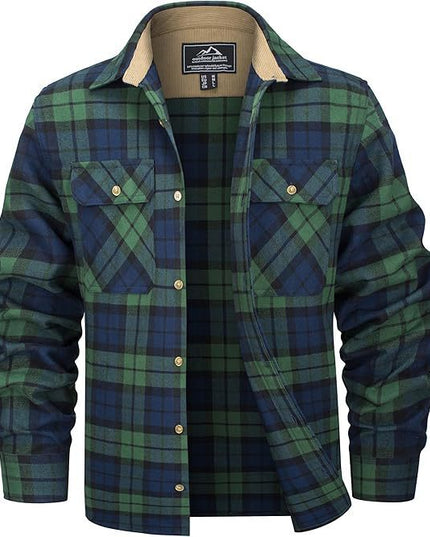 European And American Fall Winter Men's Flannel Casual Button Shirt