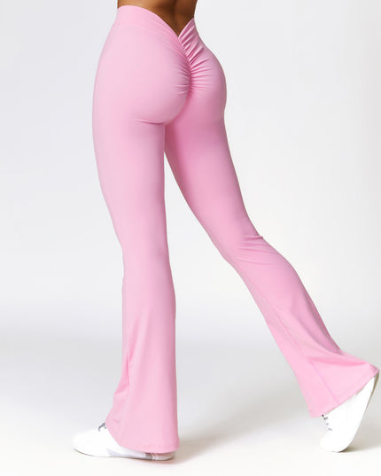 High-waist Quick-drying Fitness Sports Wide Legs Bootcut Trousers