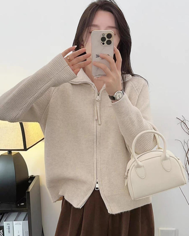 Spring Concise Idle Style Soft Glutinous Coat Thermal Knitting Coat