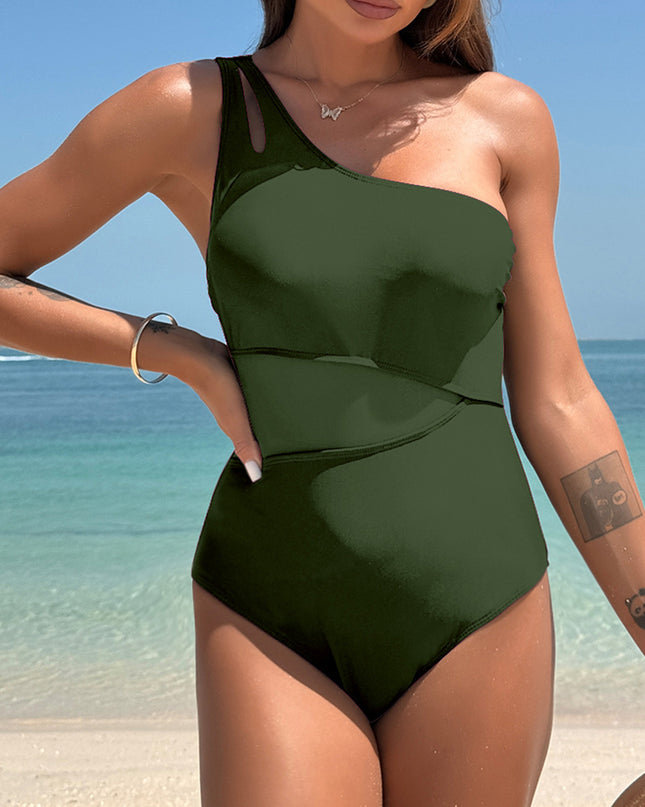 One-piece Swimsuit Women's One-shoulder Bikini Sports
