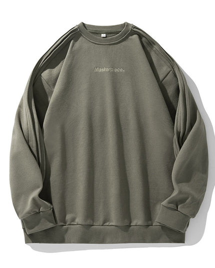 Round Neck Sweater Sleeve Loose-leaf Design Loose Leisure Pullover
