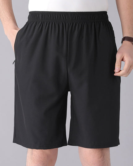 Solid Color Black Loose High Waist Comfort Breathable Middle-aged Breeches