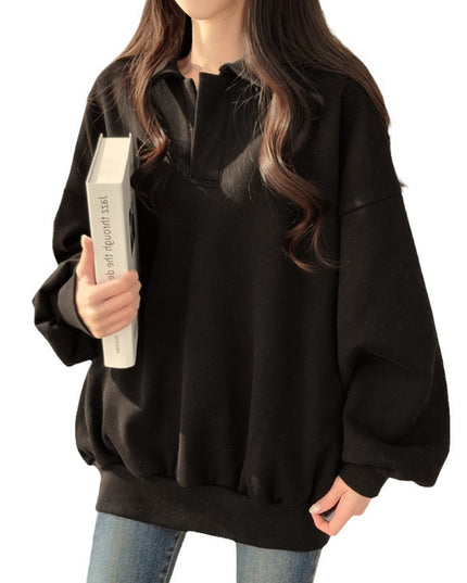 Idle Style Casual Loose Retro Sweater Coat For Women