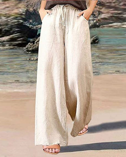 Loose Cotton And Linen Wide Leg Pants