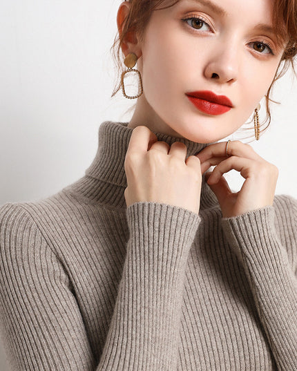 New Sweater Women's Turtleneck Pullover Slim Bottoming Shirt Thickened