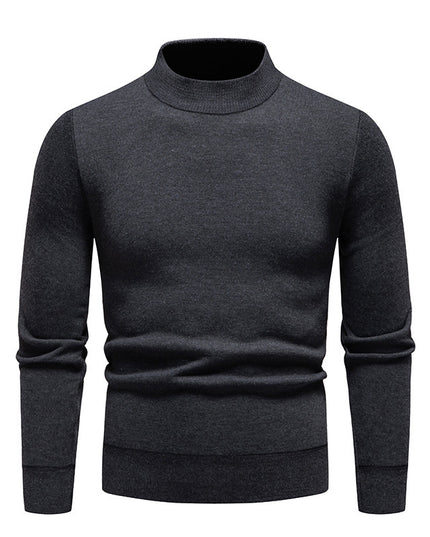 Sweater Men's Fleece-lined Thick Round Neck Sweater