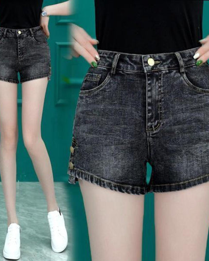 High Waist Denim Shorts Slimming Versatile Loose Word Outerwear Hot Pants Trendy