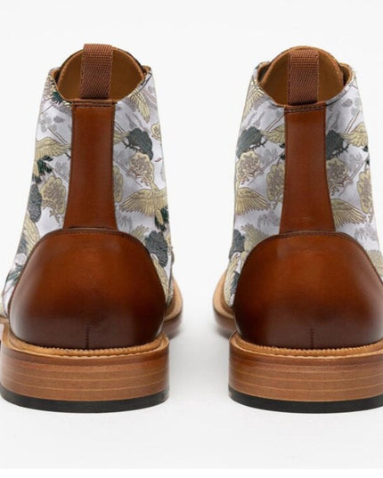 Spring Low Heel Front Lace Up Low Tube Martin Boots Men's Shoes