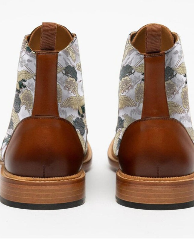 Spring Low Heel Front Lace Up Low Tube Martin Boots Men's Shoes