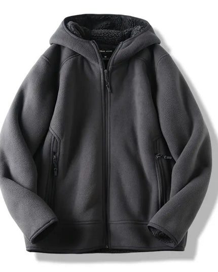 Autumn And Winter Fleece Sweater Thick Warm Hooded Polar Fleece Simple Men's And Women's Same Style All-matching Coat