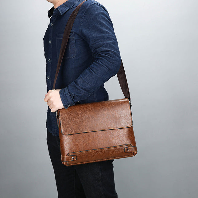 European & American Men’s Backpack | Business Hanging Bag, PU Leather