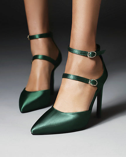 Hollow Women's Shoes Buckle Strap Stiletto Heel Pumps