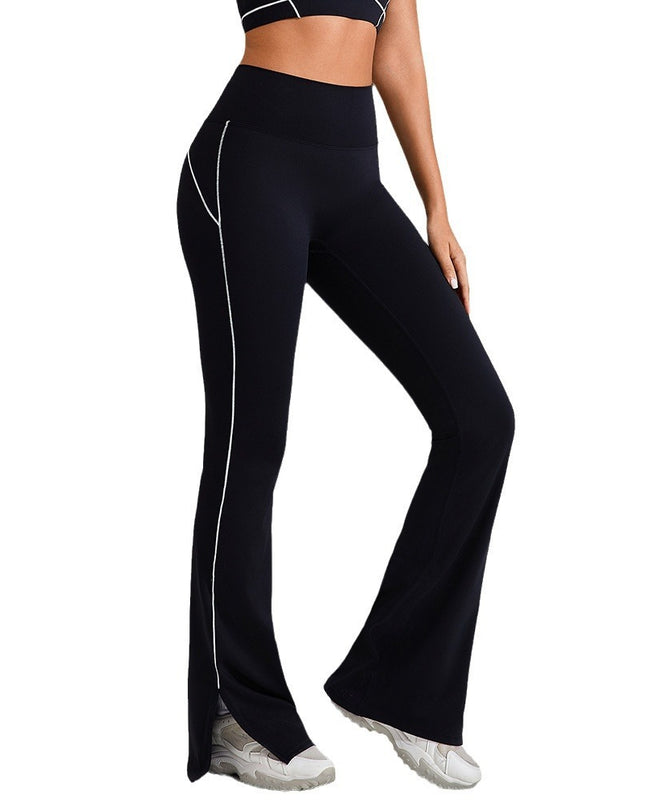 High Waist Tight Nude Feel Hip Lifting Yoga Bell-bottom Pants Women